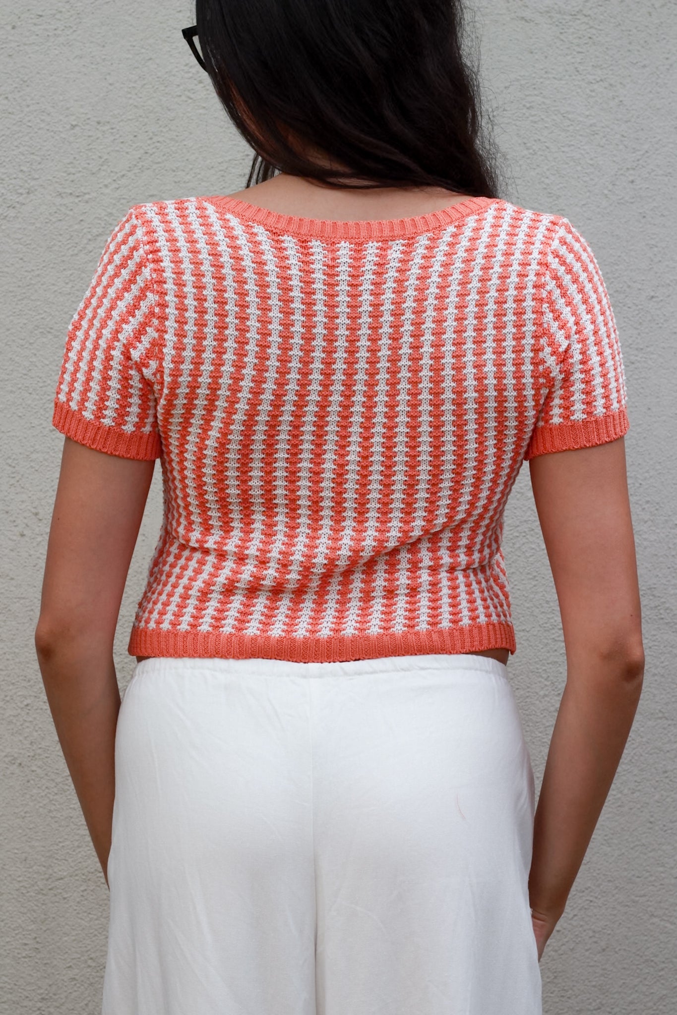 Stella Textured Tie-Front Knit Top