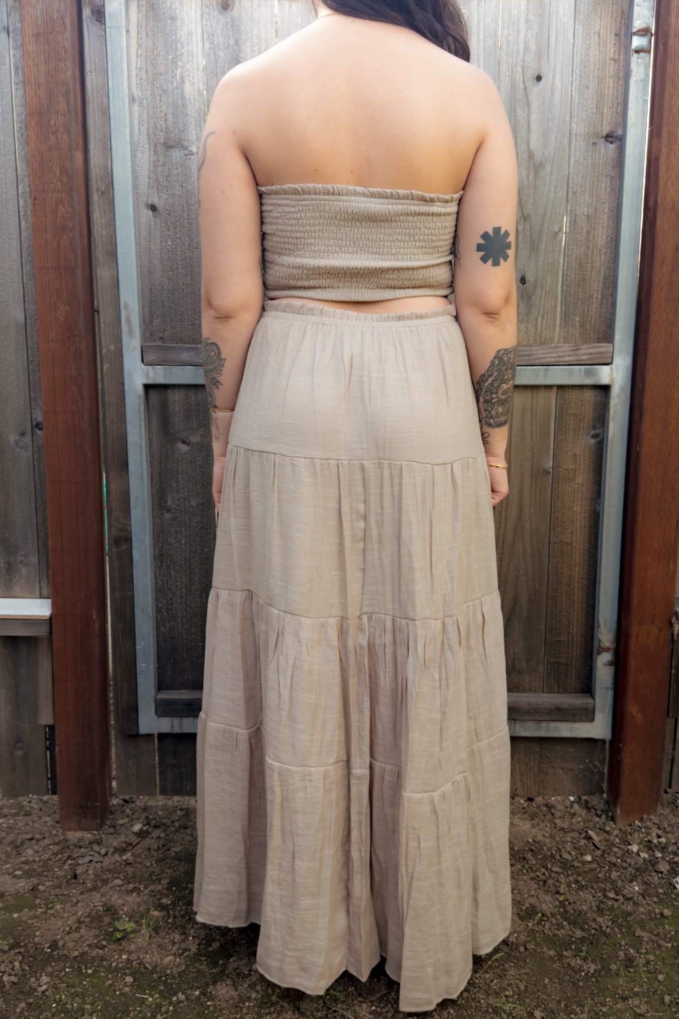 Eden Smocked Strapless Top And Skirt Set