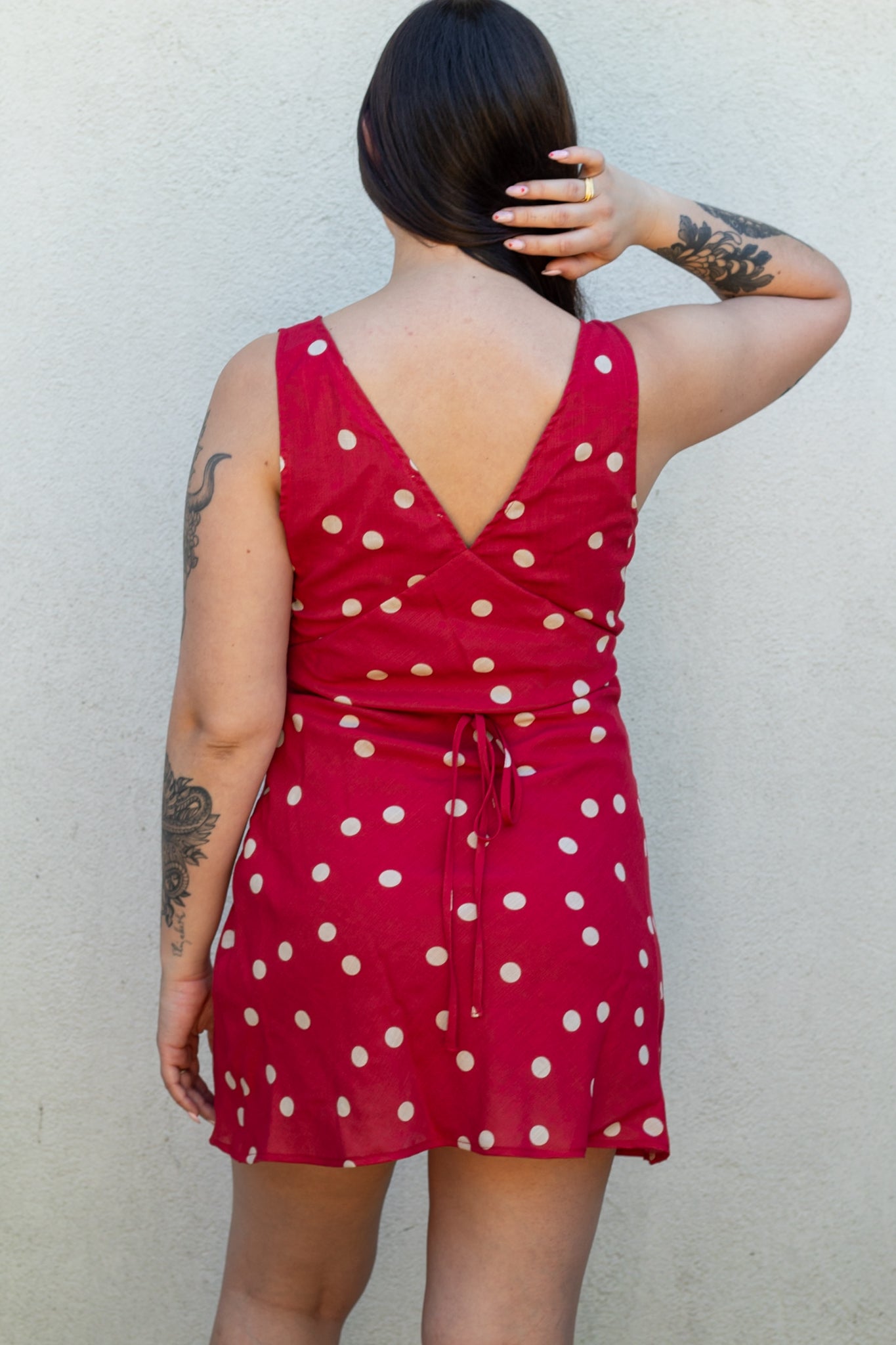 Annette V Neck Shirred Bust Mini Dress