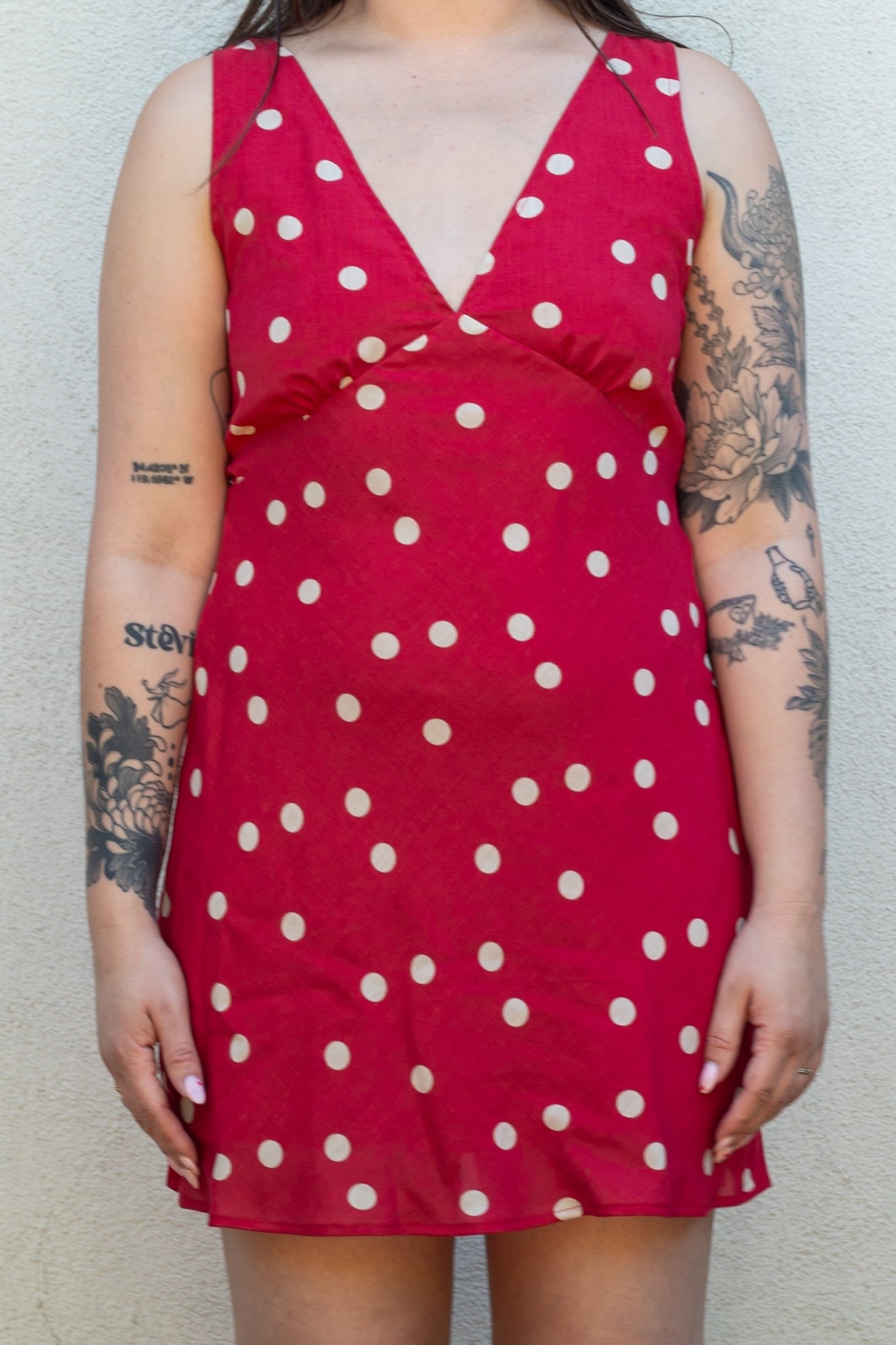 Annette V Neck Shirred Bust Mini Dress