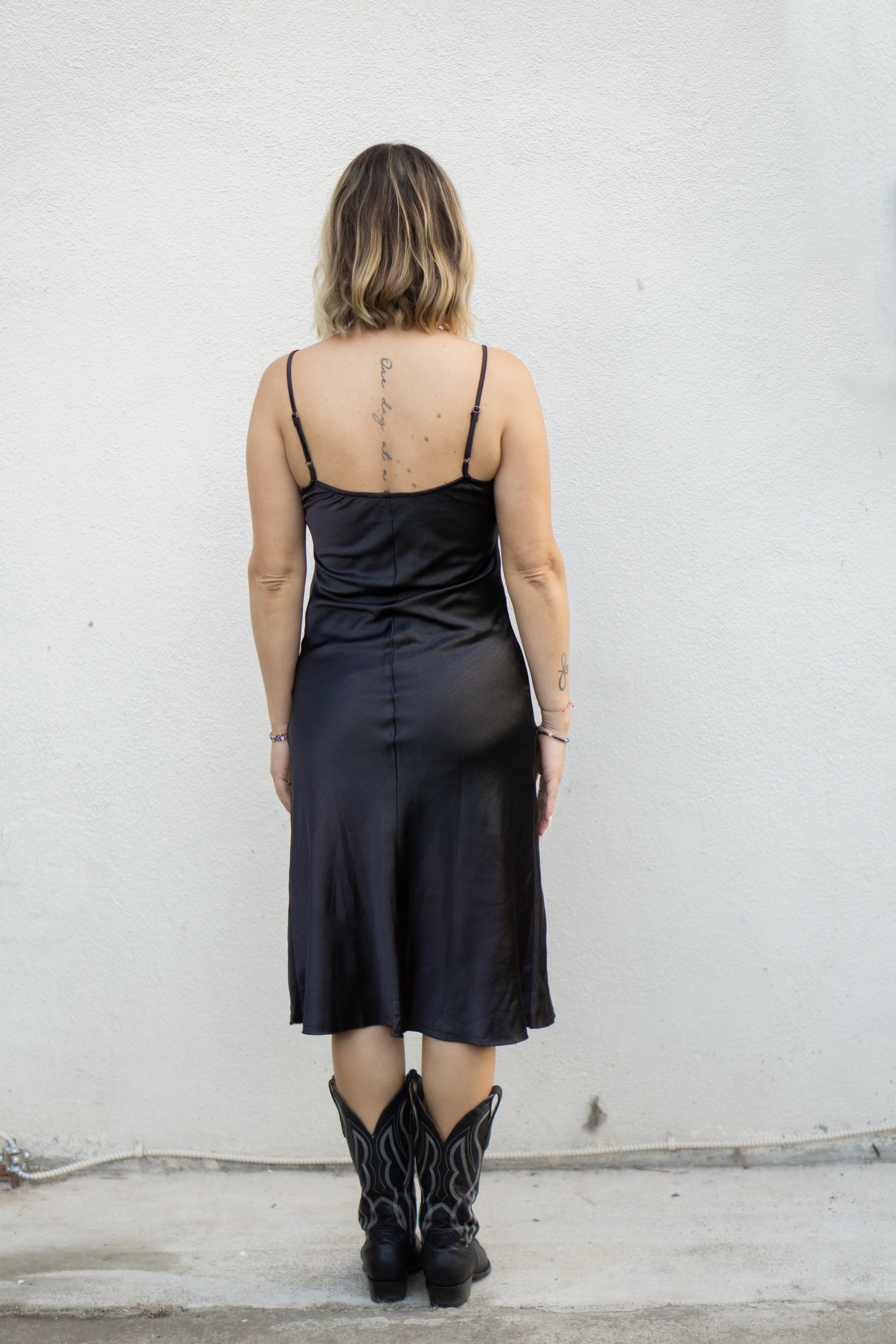 Bella Satin Slip Midi Dress