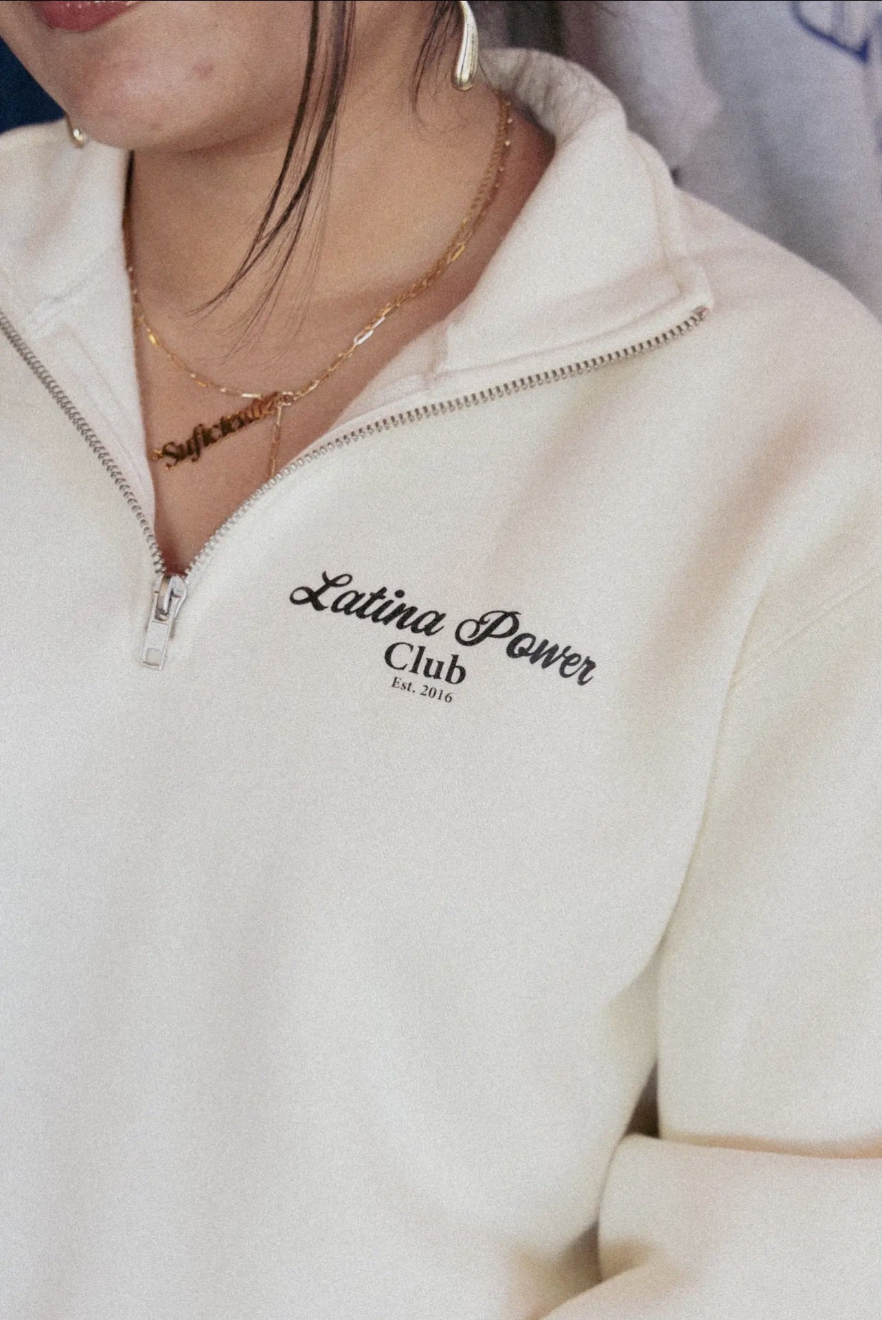 Latina Power Club Quarter Zip Sweatshirt