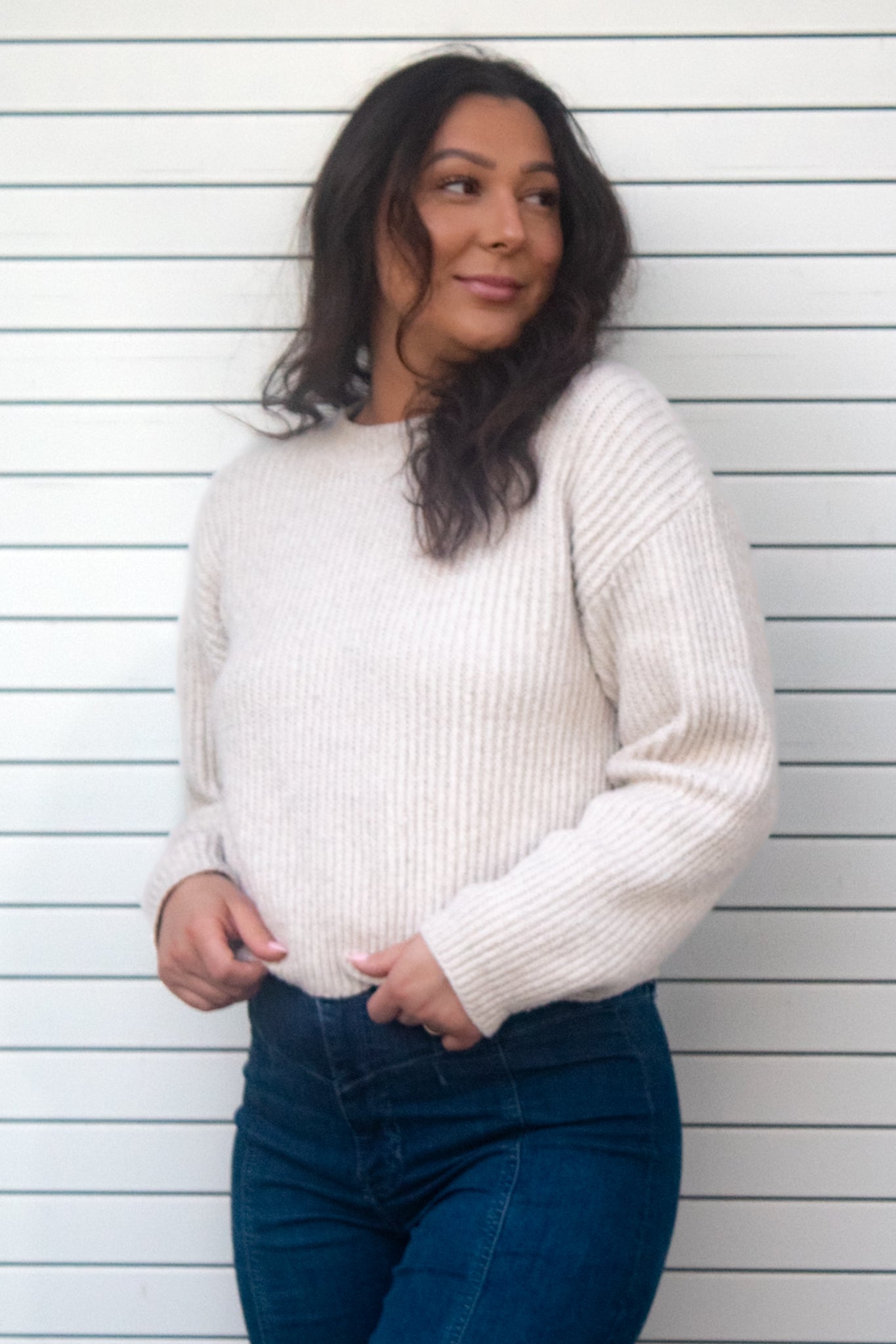 Isabel Ribbed Crew Neck Sweater