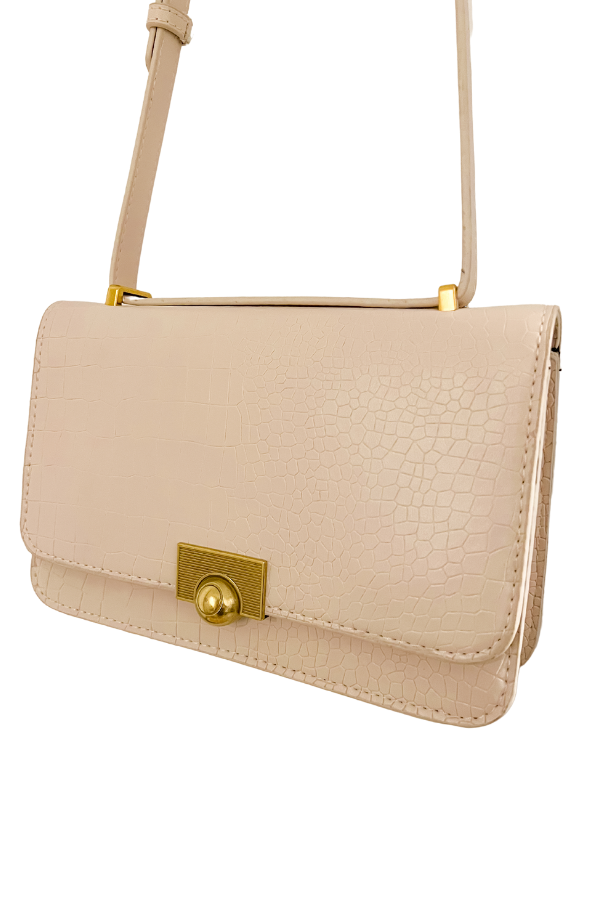 Corrine Faux Alligator Skin Crossbody Bag