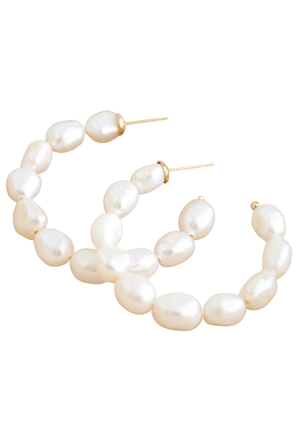 Delilah Freshwater Pearl Hoop Earrings