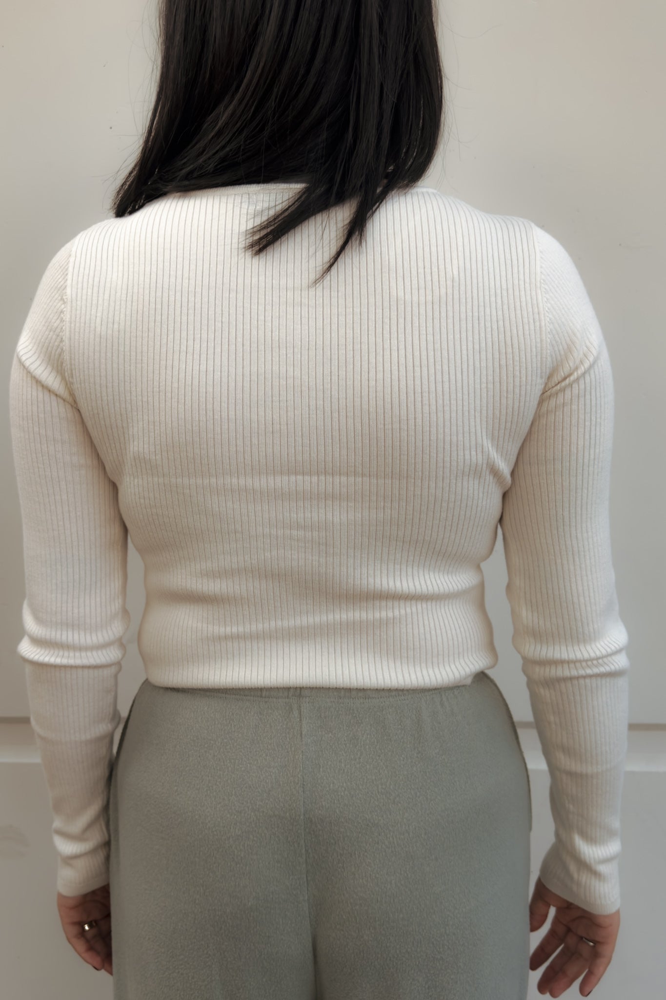 Sasha Button-Up Ribbed Knit Top