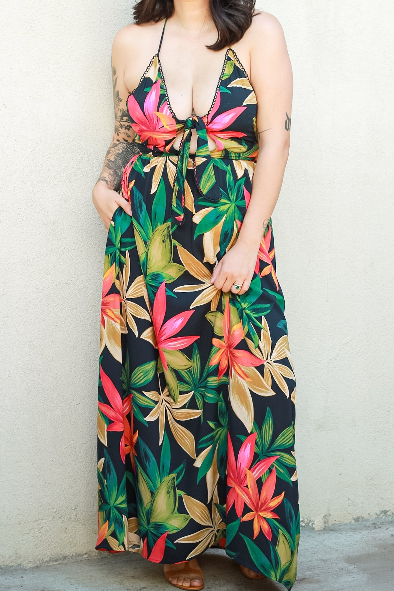 Tulum Dreams Front Knot Maxi Dress