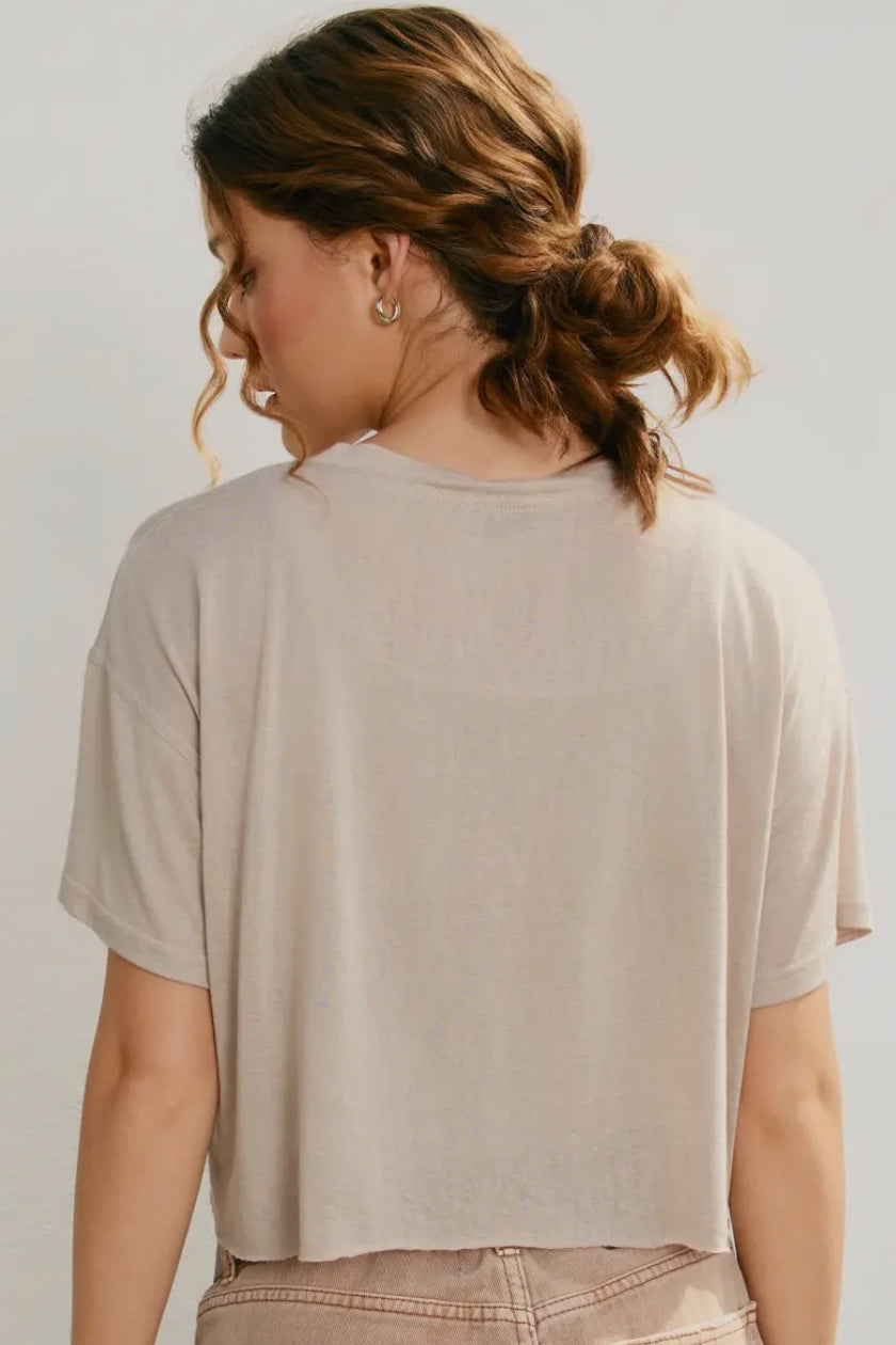 Phoebe Raw Hem Cropped Tee