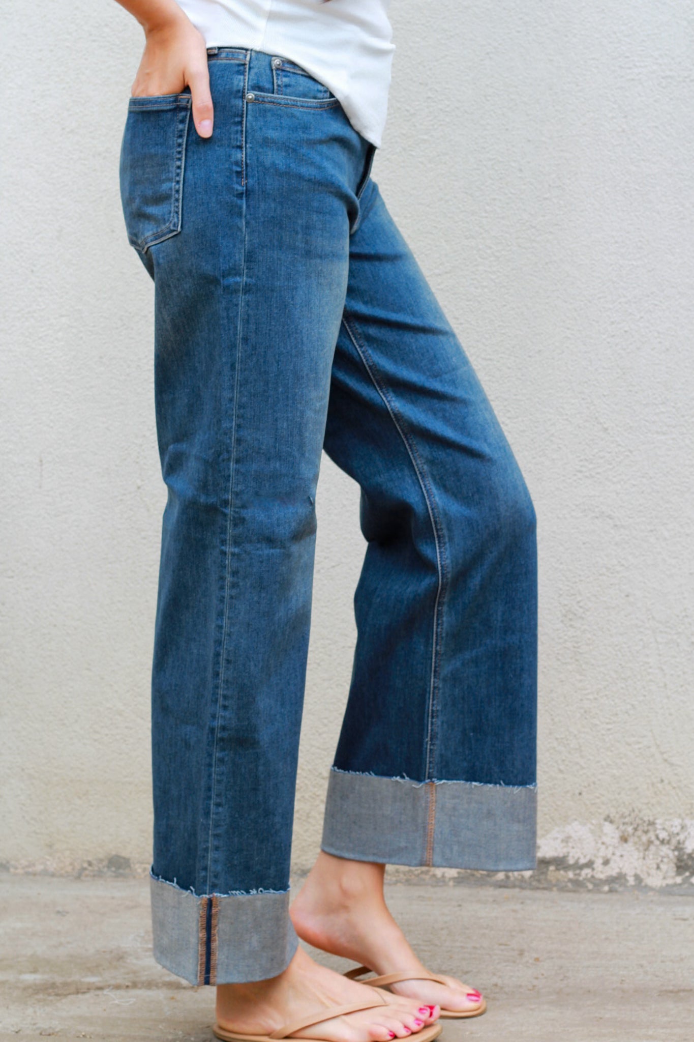 Layla Cuffed Wide Leg Jean