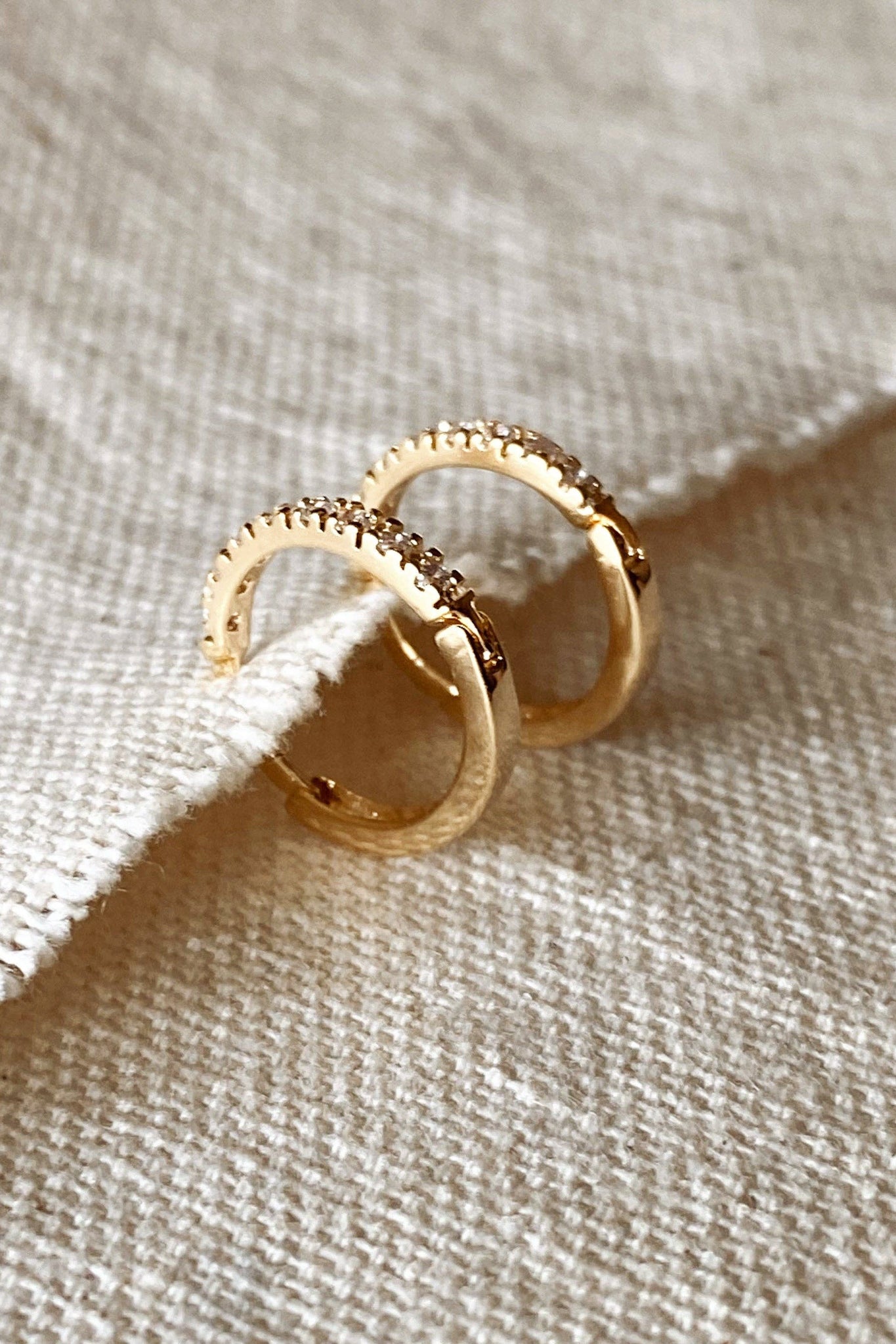 Sefi 18k Gold Filled CZ Hoops