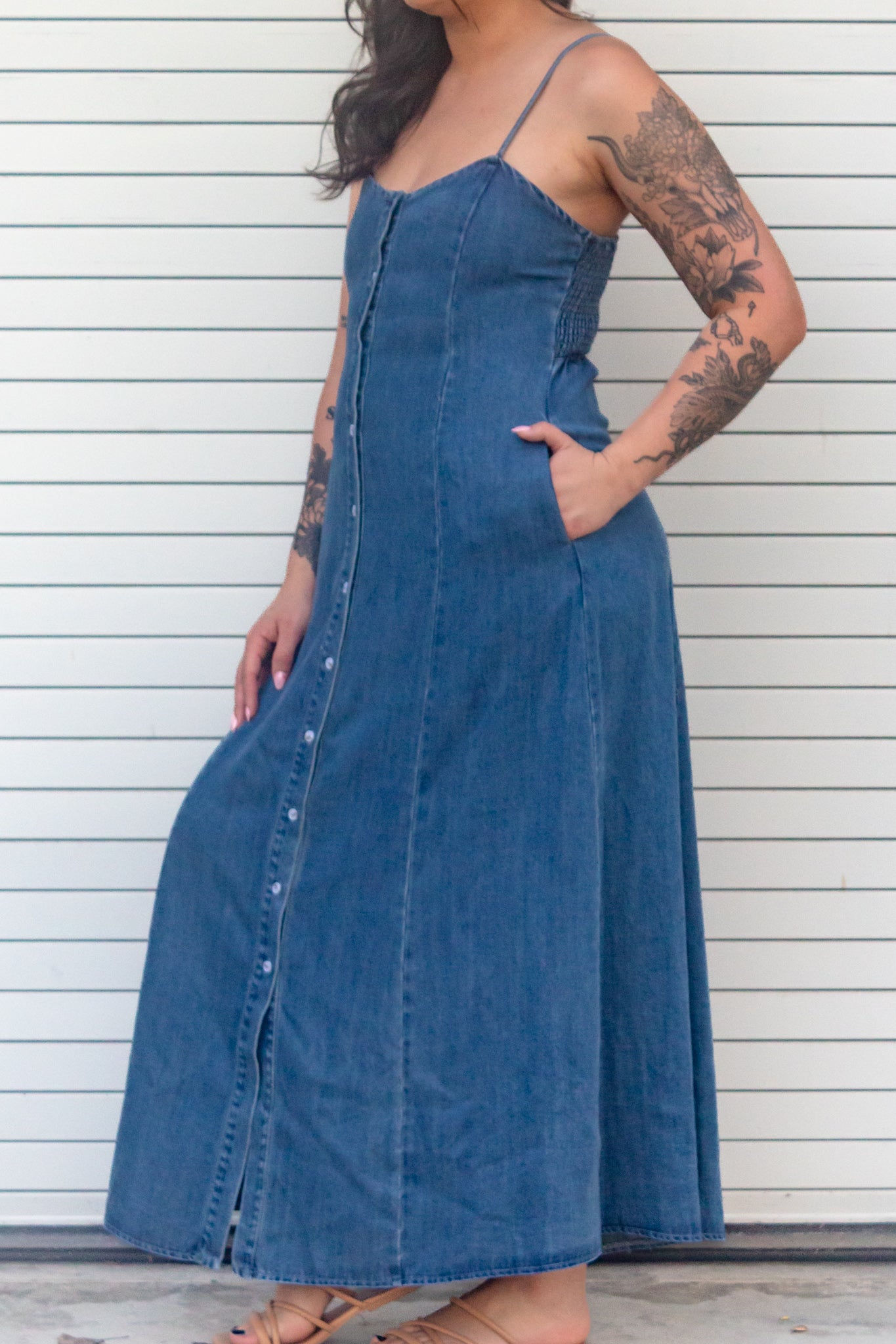 Dani Button Front Maxi Dress