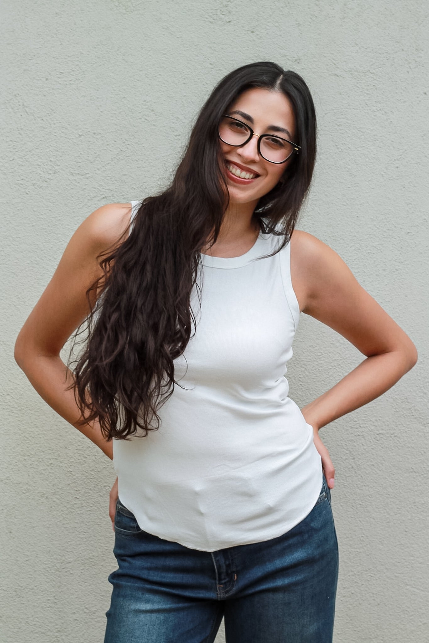 Basic Ribbed Knit Longline Tank Top