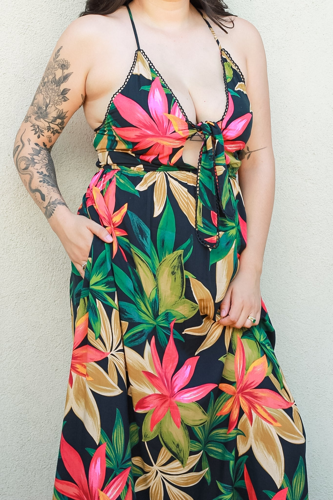 Tulum Dreams Front Knot Maxi Dress