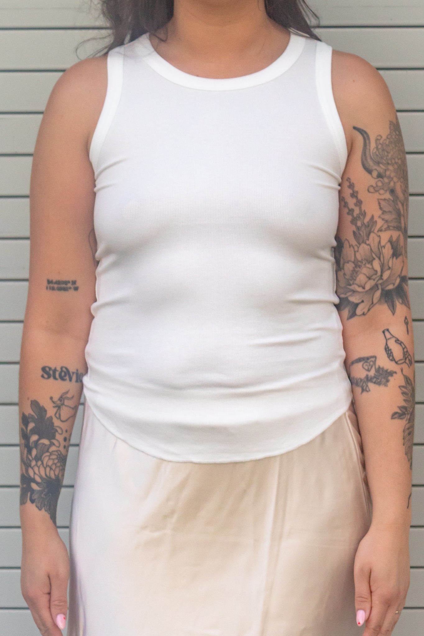 Basic Ribbed Knit Longline Tank Top