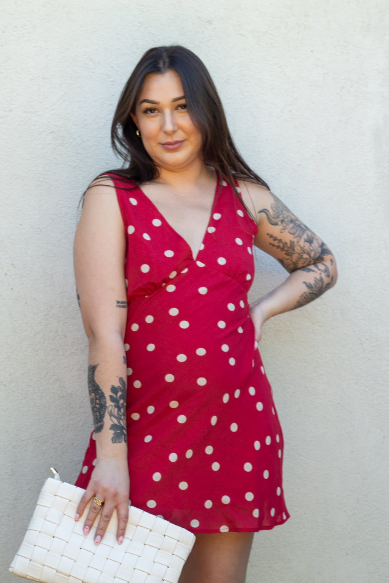 Annette V Neck Shirred Bust Mini Dress