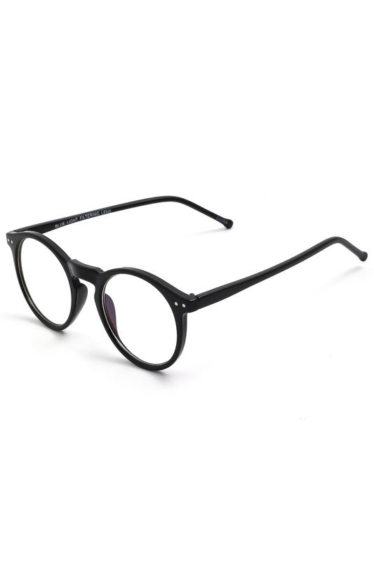 Retro Lady Blue Light Round Glasses | Diosa Life + Style Boutique