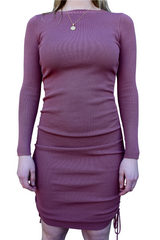 Dolores Ruched Sweater Dress