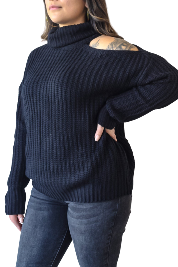 Susell Cutout Shoulder Sweater