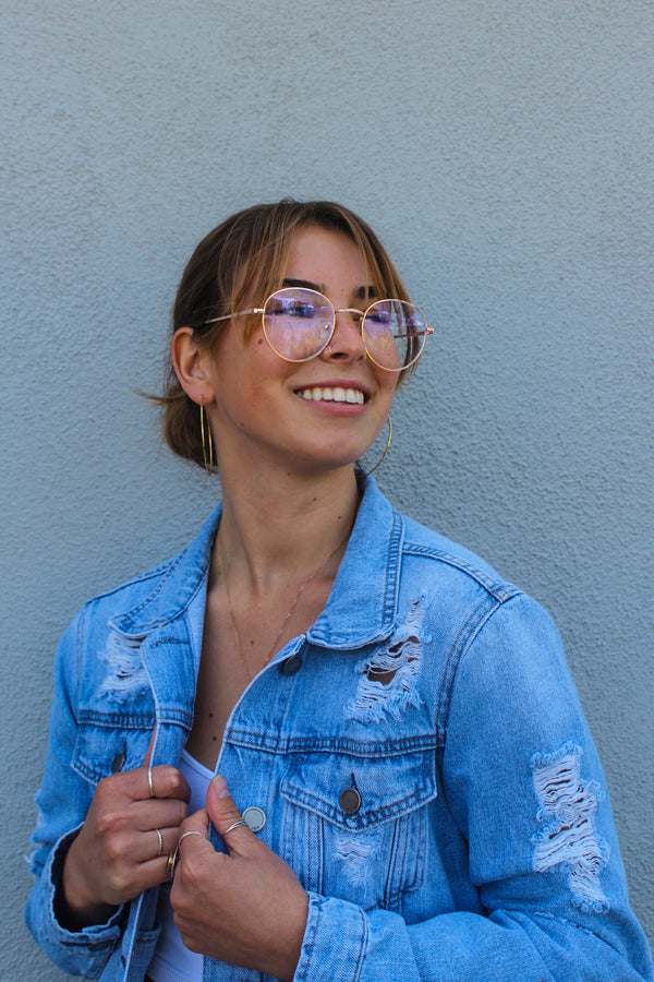 Polly Round Blue Light Filter Glasses | Diosa Life + Style Boutique