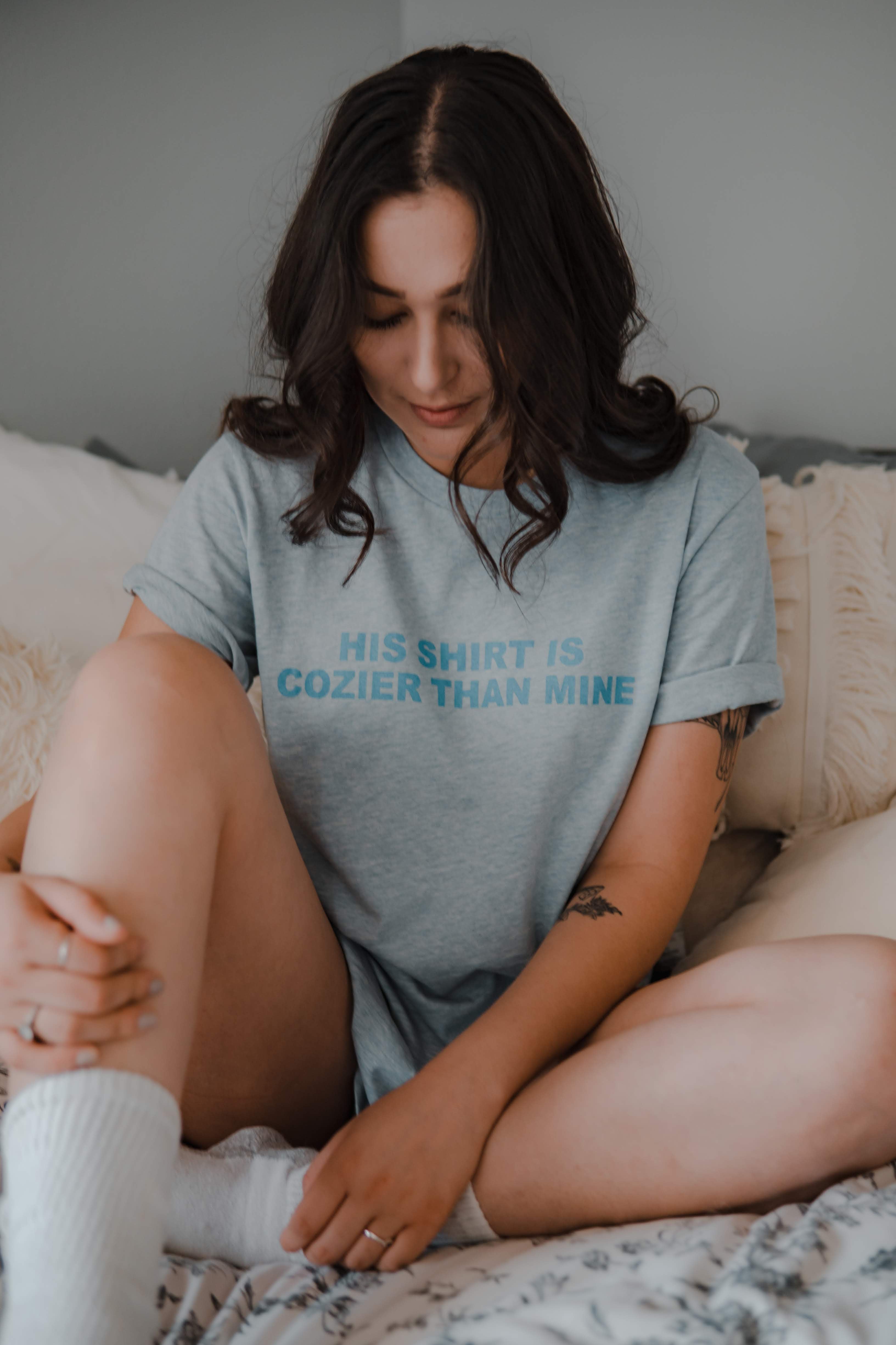 His Shirt is Cozier Tee by Hubs & Hers | Diosa Life + Style
